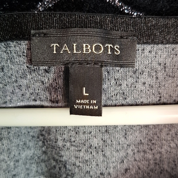 TALBOTS Luxe Metallic Striped Cowl Neck Soft Sweater Tunic size Large - Picture 6 of 7